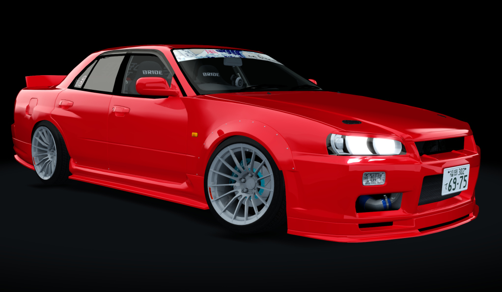 風 J-SiDE Nissan Skyline Type-R ER34 (Street), skin RED